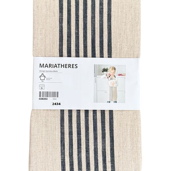 IKEA MARIATHERES Beige Striped Children's Apron & Cookie Cutter Set - Picture 3 of 3